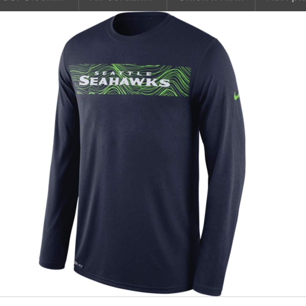 SEATTLE SEAHAWKS NIKE  Long Sleeve Shirt Men’s Xl